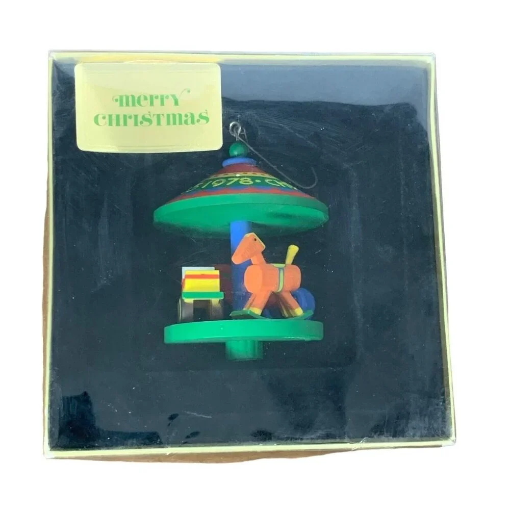 Vintage‎ 1978 Hallmark Twirl About Carousel Christmas Ornament Tree Trimmer